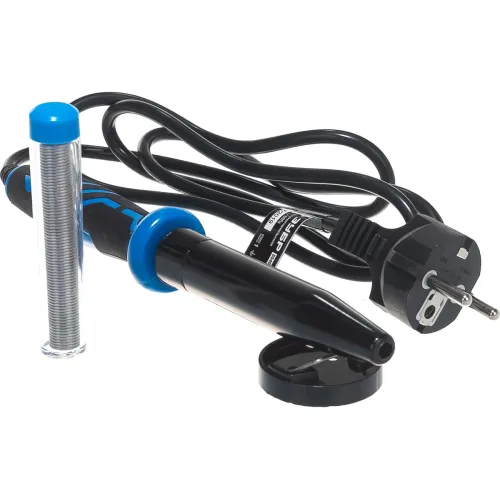 40 Вт, в наборе: припой + подставка, 2к рукоятка, конус, керамический нагреватель, электропаяльник, Профессионал (55402-40)