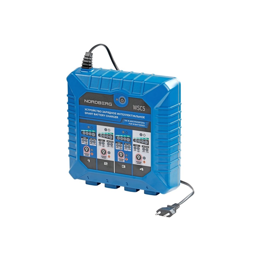 Устройство зарядное интеллектуальное 6/12V, на 4 аккумулятора NORDBERG WSC5