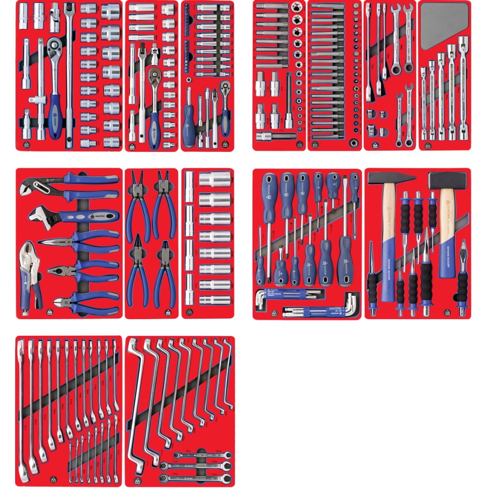 Набор инструментов "ЛИДЕР" для тележки, 14 ложементов, 270 предметов МАСТАК 5-00270