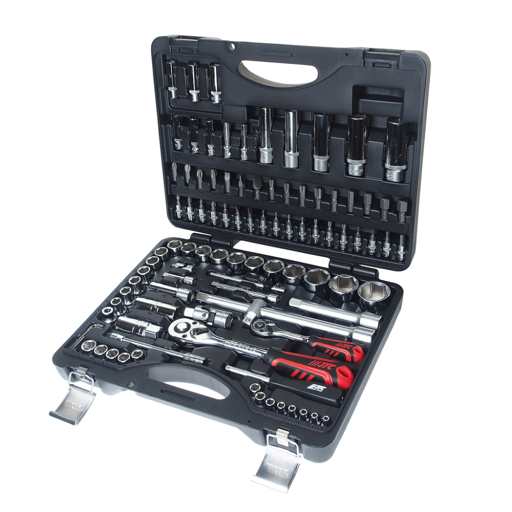 Набор головок торцевых и бит 1/4",1/2" 6-ти гранных 96 предметов в кейсе JTC