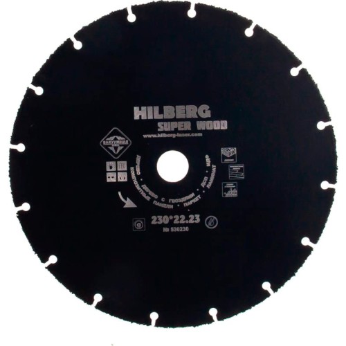 Круг отрезной по дереву Hilberg Super Wood 230x1.7x22.2мм (530230)