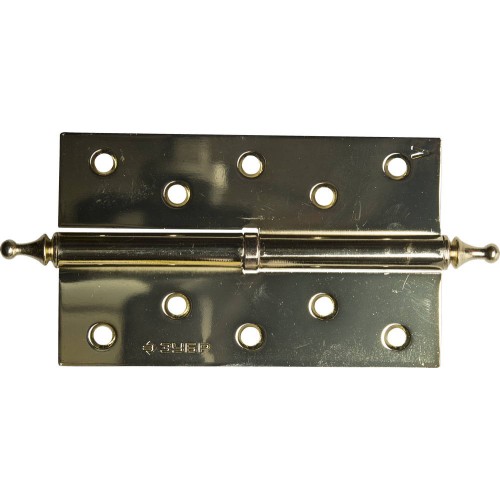 ЗУБР 125 х 75 х 2.5 мм, разъемная, левая, цвет латунь (PB), 2 шт, карточная петля (37605-125-1L)