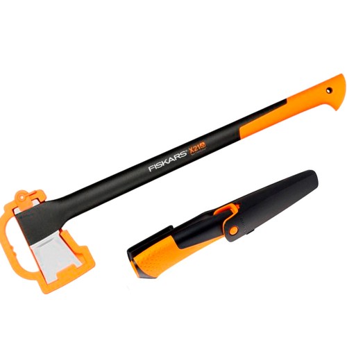 Набор Fiskars топор-колун Х21 + универсальный нож с точилкой