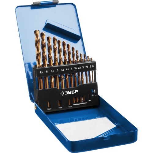 Кобальт, 13 шт, (1.5-6.5 мм), сталь Р6М5К5, класс А, мет.бокс, набор сверл по металлу, Профессионал (29626-H13)