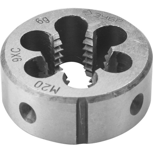 ЗУБР М20 x 2.5 мм, сталь 9ХС, плашка круглая ручная (4-28022-20-2.5)