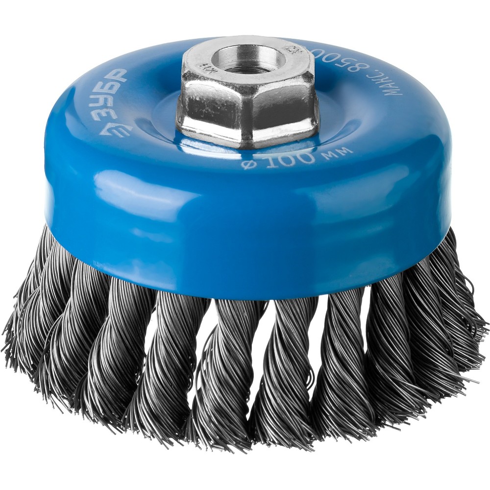 ЗУБР 100 мм, стальная проволока 0.5 мм, чашечная щетка-крацовка для УШМ, Профессионал (35275-100)