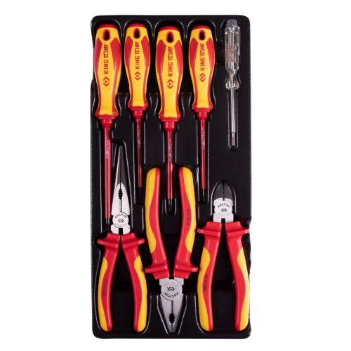 Набор диэлектрического инструмента, ложемент, 8 предметов KING TONY 9-40618GP