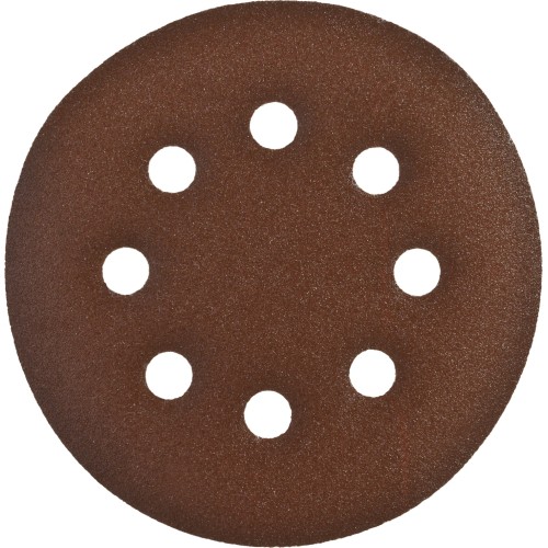 Круг шлифовальный ЗУБР _СТАНДАРТ_ из абразивной бумаги на велкро основе, 8 отв., Р180, 125мм, 5шт