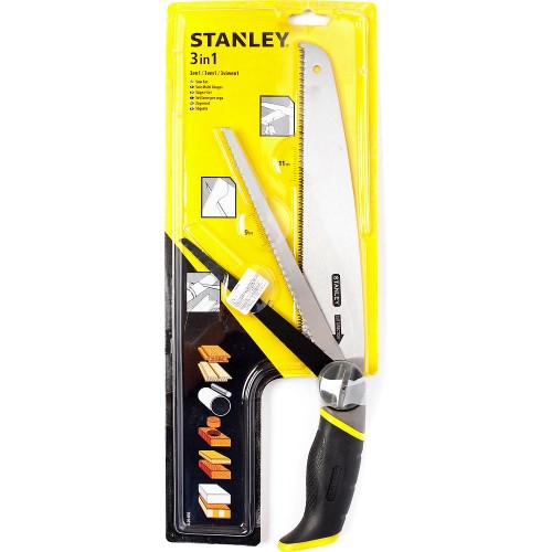 Ножовка универсальная STANLEY TPI11 250мм с 3-мя сменными полотнами 0-20-092