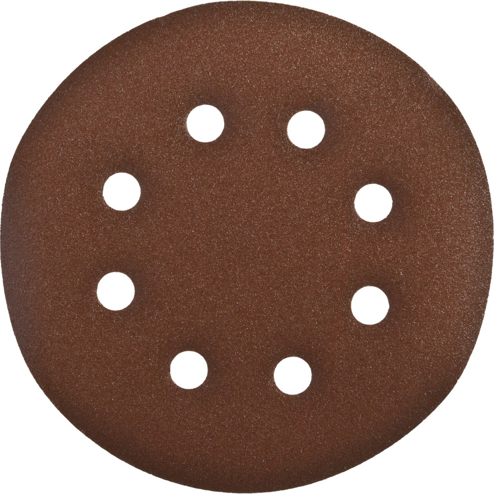 Круг шлифовальный ЗУБР _СТАНДАРТ_ из абразивной бумаги на велкро основе, 6 отв., Р180, 150мм, 5шт