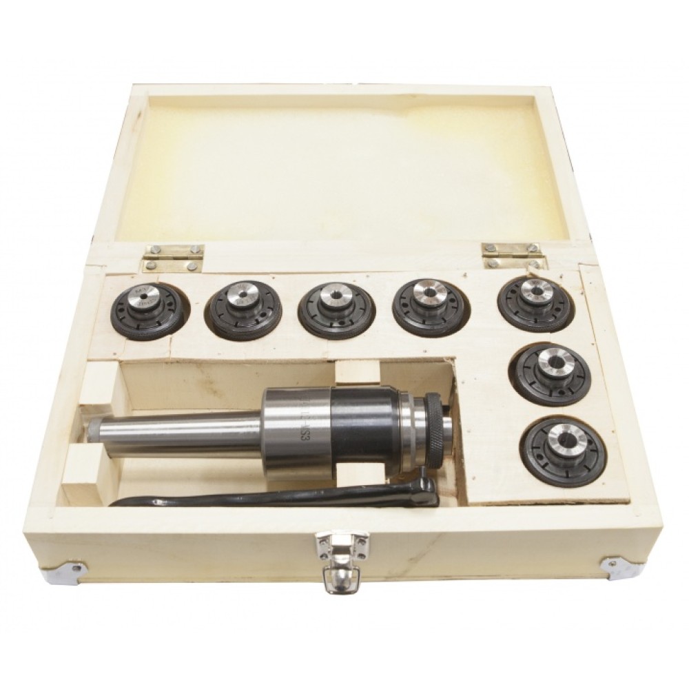 Патрон резьбонарезной МТ-3 под винт и набором цанг М12 (комплект 7шт.)