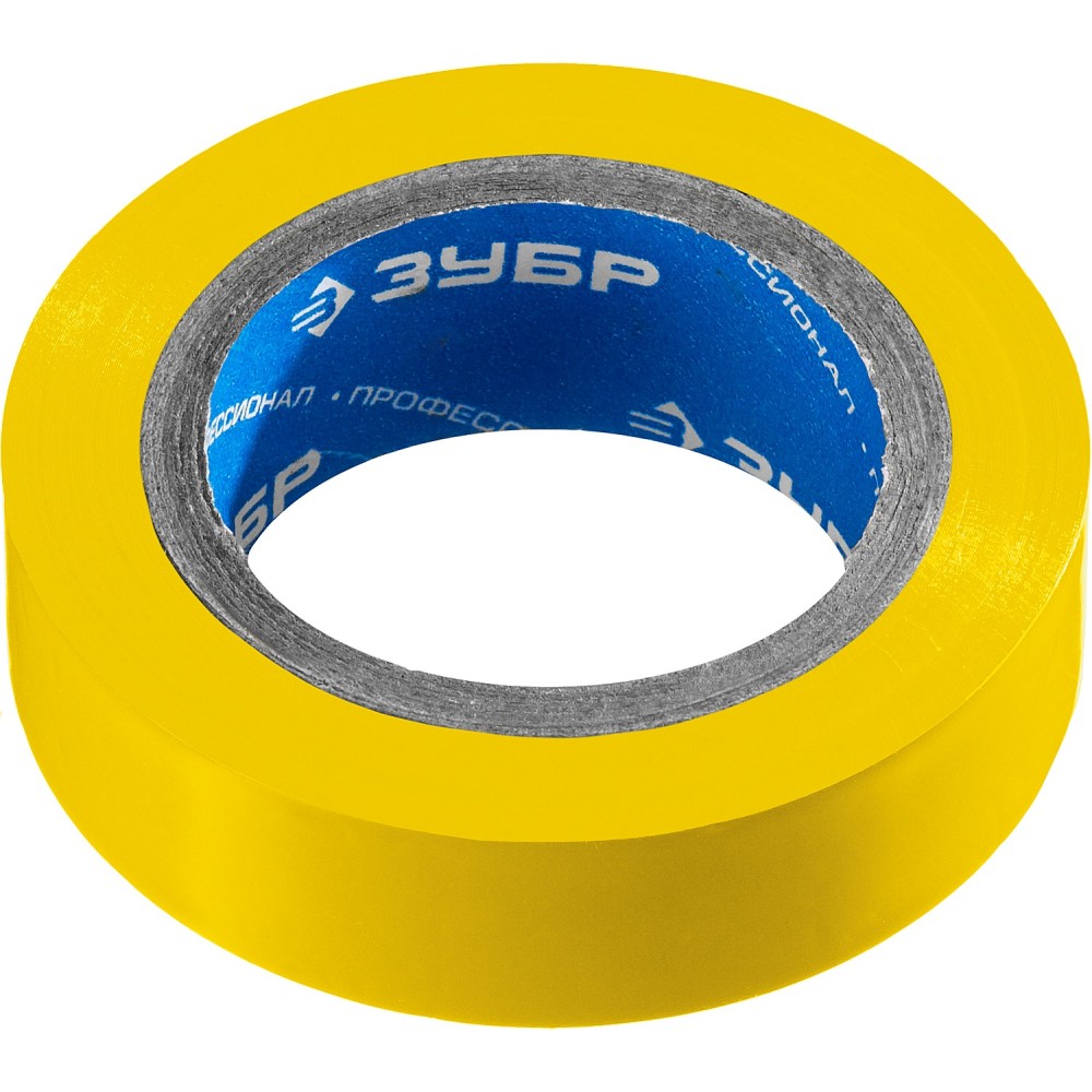 ЗУБР ЭЛЕКТРИК-10, 15 мм х 10 м, 6 000 В, желтая, не поддерживает горение, изолента ПВХ, Профессионал (1233-5)