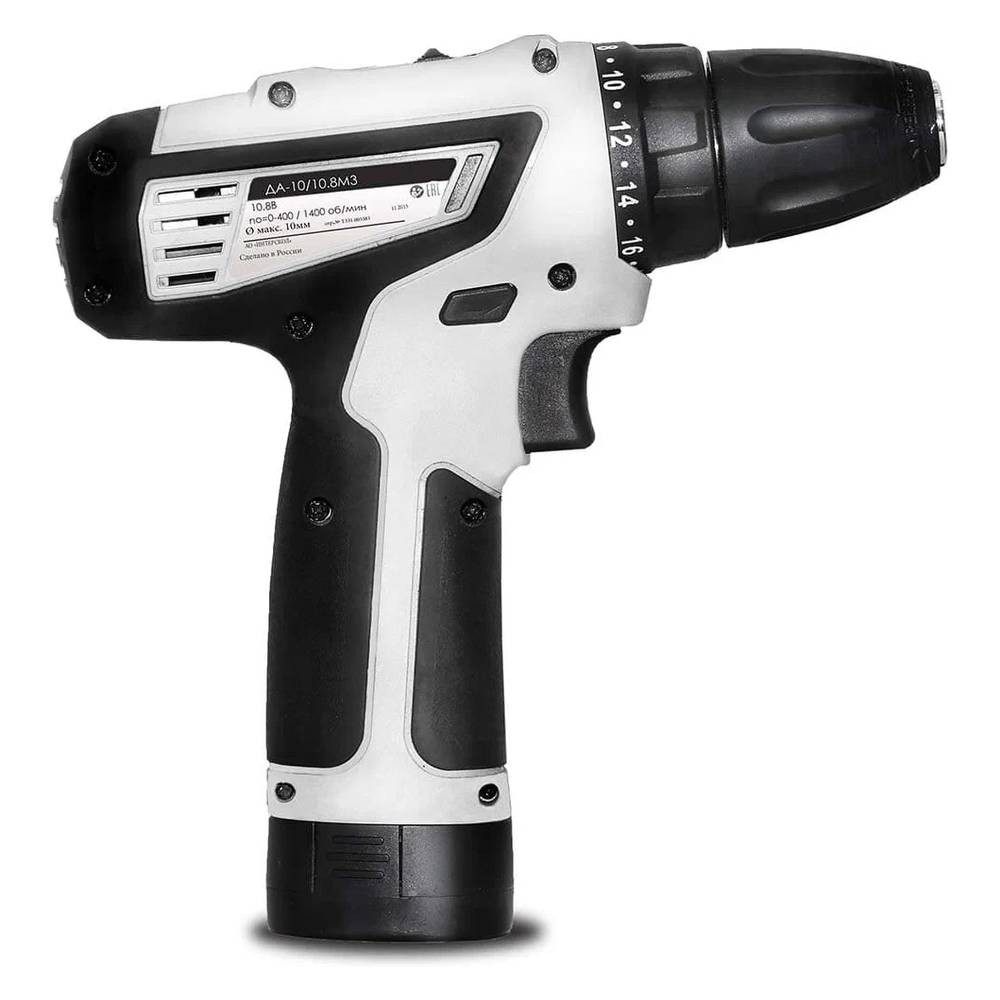 Аккумуляторная дрель-шуруповерт ИНТЕРСКОЛ ДА-10/10,8М3 336.0.2.40