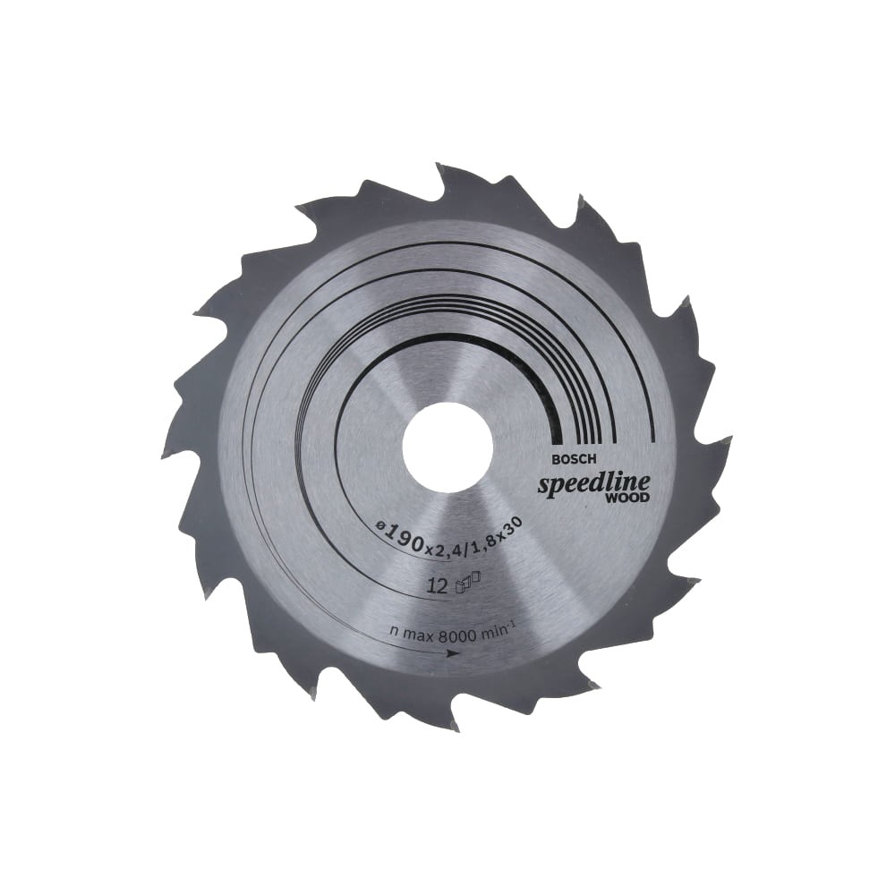 Диск пильный по дереву Bosch Speedline 190х30мм 12T (800)