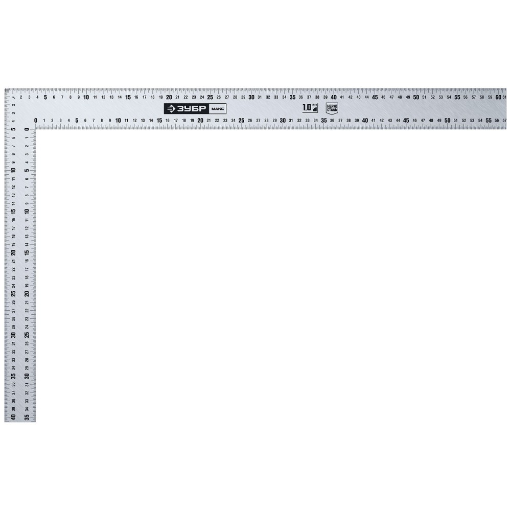 ЗУБР УПН-60, 600 х 400 мм, нержавеющий плотницкий угольник, Профессионал (3434-61)