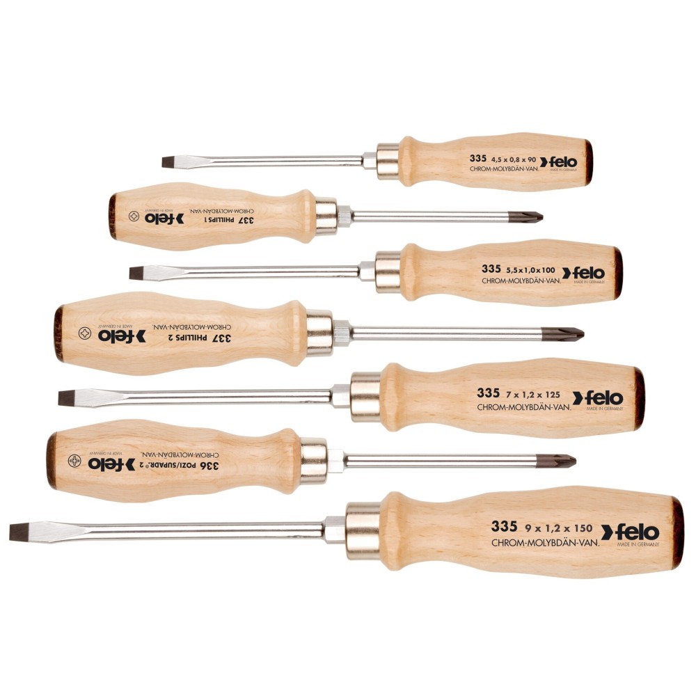 Felo Набор отверток ударных SL/PH/PZ с деревянной рукояткой, 7 шт 33597198