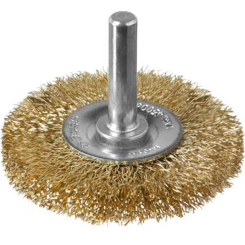 ЗУБР 50 мм, витая стальная латунированная проволока 0.3 мм, щетка дисковая для дрели, Профессионал (3520-050)