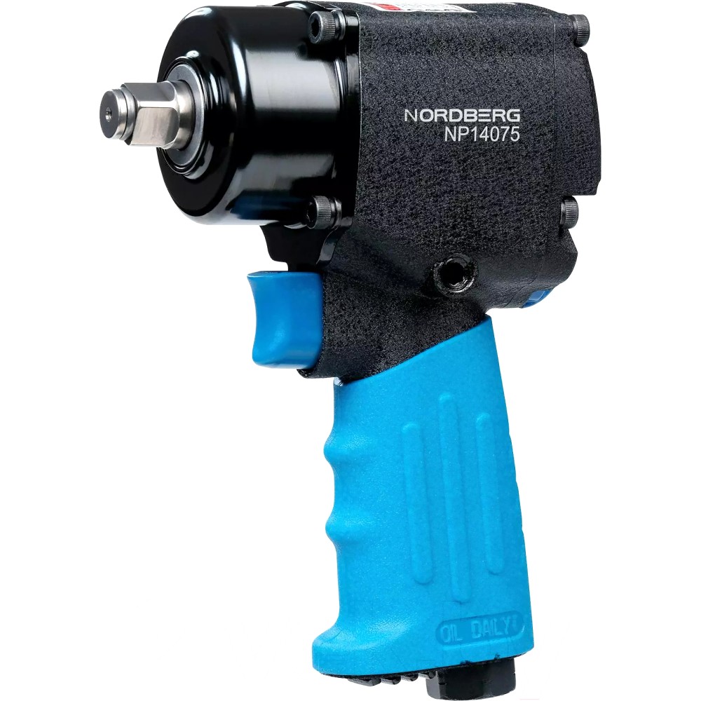 Пневмогайковерт ударный 1/2", 680 Нм, укороченный, с тремя головками в кейсе NORDBERG NP14075K