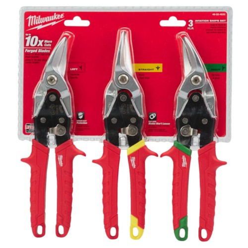 Набор ножниц по металлу Milwaukee 3шт (533)