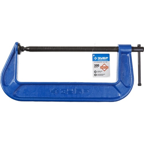 ЗУБР ПСС-300, 300 мм, чугунная струбцина тип С (G-образная), Профессионал (32245-300)
