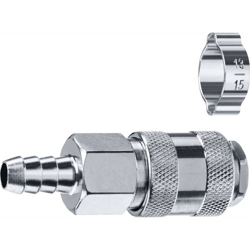 Переходник ЗУБР штуцер _елочка_, 8 мм - рапид муфта с обжимным хомутом (64917-08)