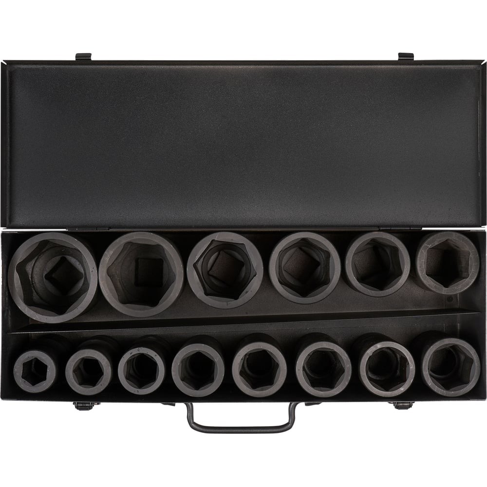 Набор головок ударных 14 шт, 22-60 мм, 90 мм, 1", металлический кейс Airline ATAS046