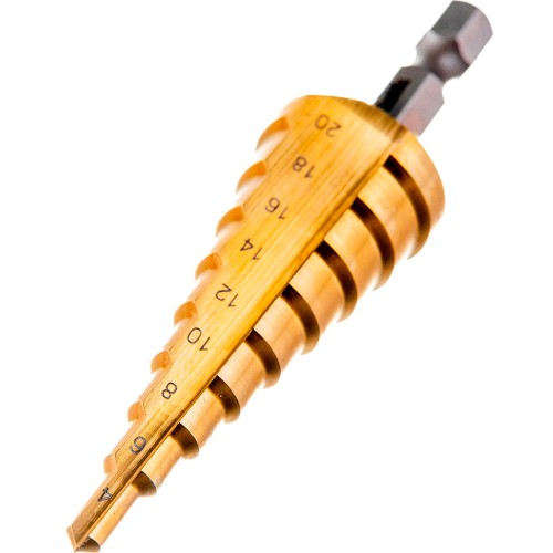 Сверло по металлу Makita HSS-TiN 4-20мм ступенчатое (D-40129)