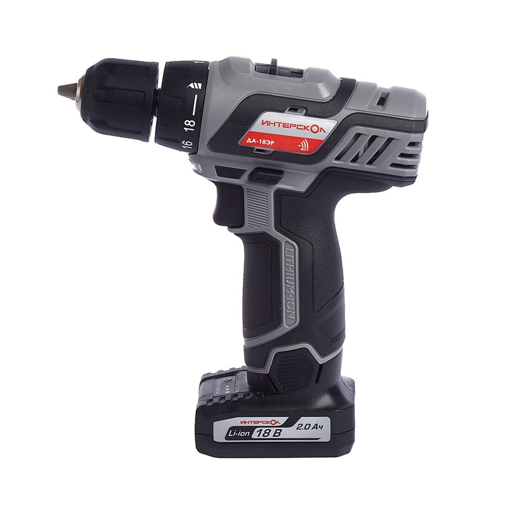 Аккумуляторная дрель-шуруповерт ИНТЕРСКОЛ ДА-18 ЭР ПРОМО 30 лет