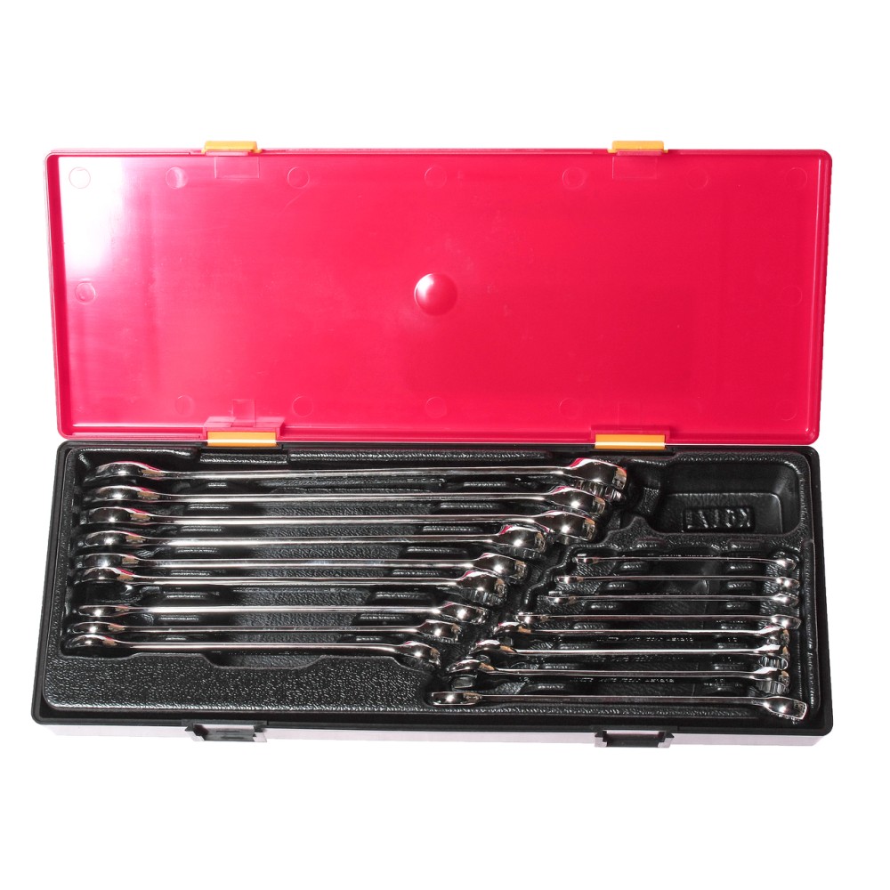 Набор ключей комбинированных 6-23мм с зеркальной полировкой 17 предметов в кейсе JTC