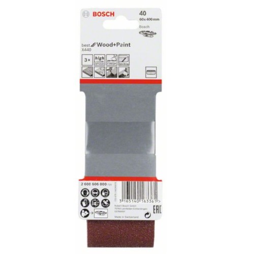 Лента шлифовальная Bosch 60х400мм P40 3шт (000)