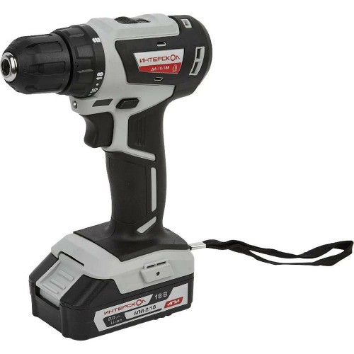 Аккумуляторная дрель-шуруповерт ИНТЕРСКОЛ ДА-10/18В МиниМАКС + Набор 24 предмета
