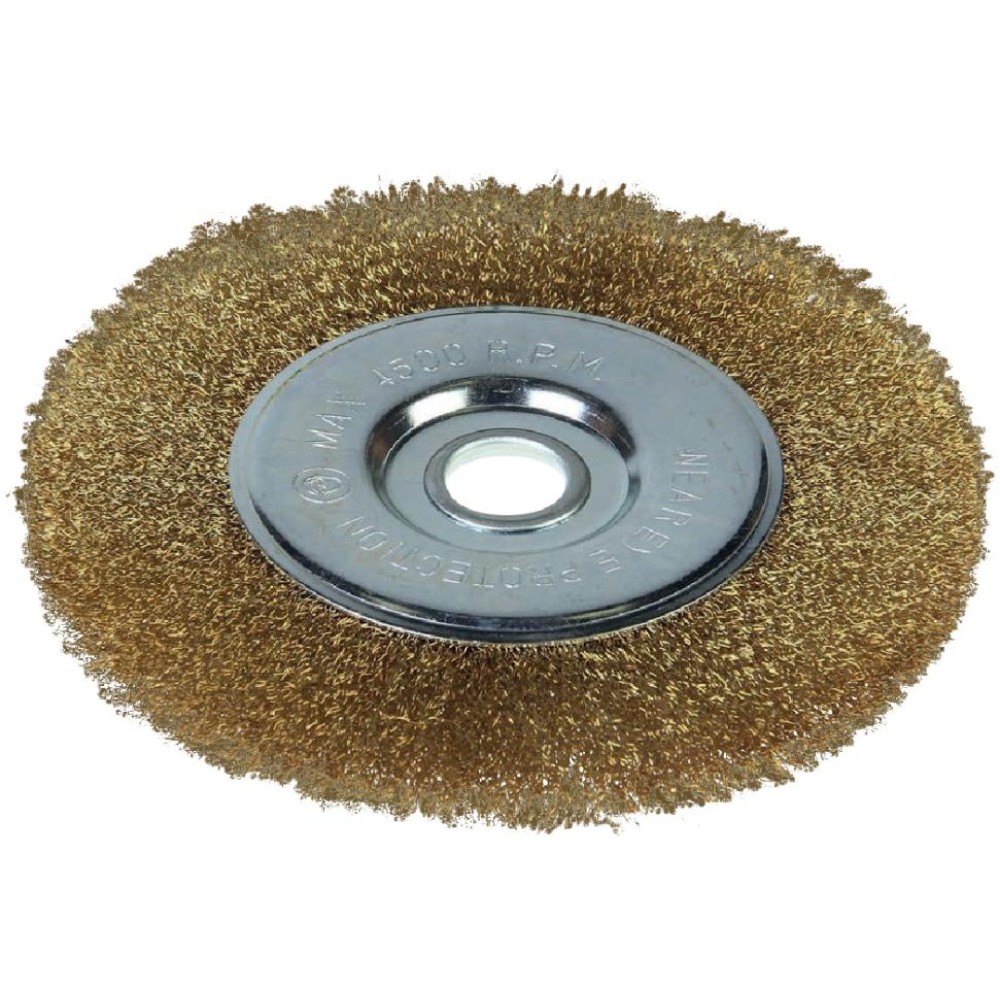 Щётка для УШМ плоская, латунированная, 125 мм Вихрь