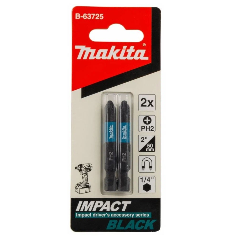 Бита Makita Impact Black PH2х50мм 2шт (B-63725)