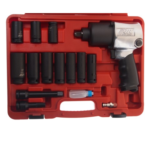Набор инструментов для шиномонтажа (пневмогайковерт JTC-3202 1/2" 624Нм) 15 предметов в кейсе JTC JTC-7663K1