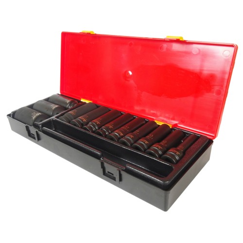 Набор головок торцевых глубоких ударных 12-гранных 1/2" 10-32мм (в кейсе) 12шт JTC