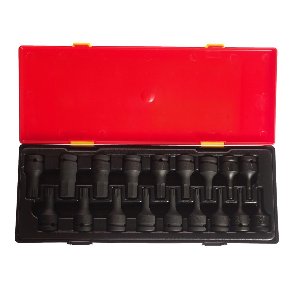 Набор головок торцевых 1/2" 60мм ударных 18 предметов в кейсе JTC