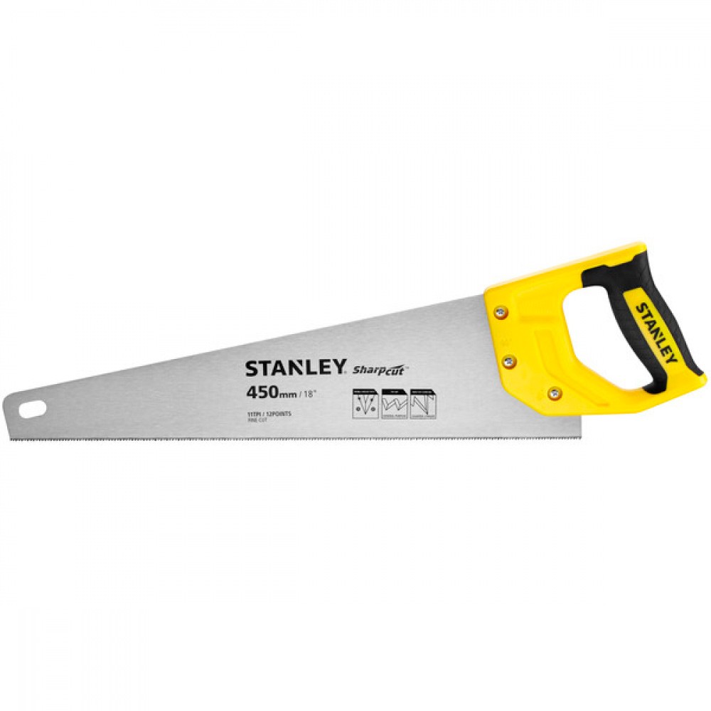 Ножовка по дереву STANLEY SharpCut TPI11 450мм STHT20370-1