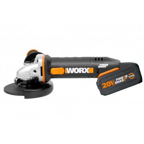 Машина шлифовальная угловая аккумуляторная WORX WX803, 20В, кейс