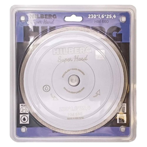 Диск алмазный по керамограниту и плитке Hilberg Super Hard 230х25.4мм (HM660)