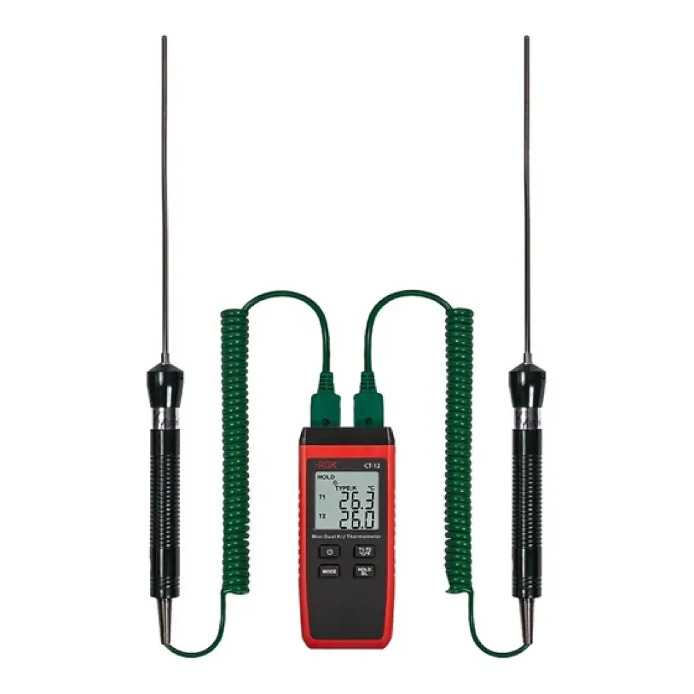 Термометр RGK CT-12 с 2 погружными зондами температуры TR-10W с поверкой