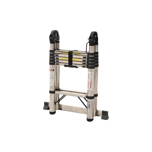 Лестница Алюмет 1,9*6 стальная телескопическая двухсторонняя с шарниром