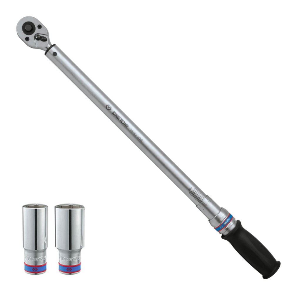Динамометрический ключ серии "EXACT", 1/2", 60-340 Нм, для левой и правой резьбы KING TONY P34462-2D