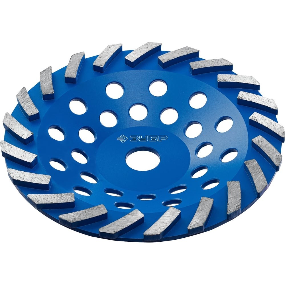 ЗУБР Турбо, d 180 мм, сегментная алмазная шлифовальная чашка, Профессионал (33370-180)