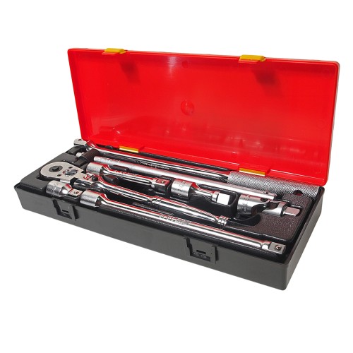 Набор инструментов 8 предметов слесарно-монтажный 1/2" (ключ трещот.,воротки,удлинит.) в кейсе JTC