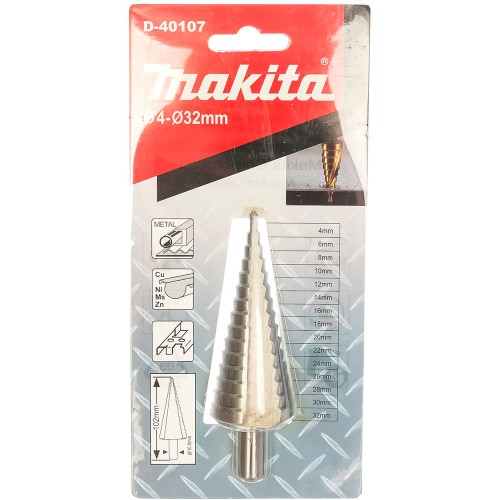 Сверло по металлу Makita HSS-TiN 4-32мм ступенчатое (D-40107)