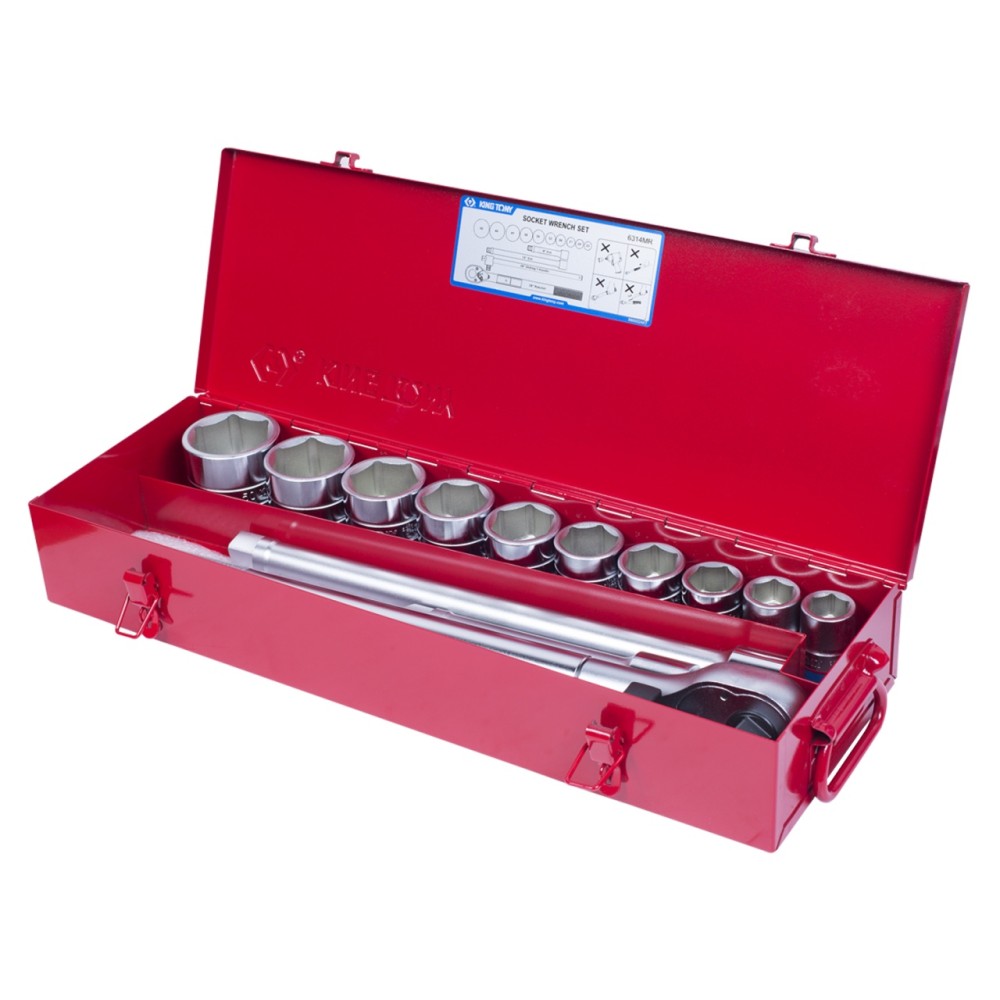Набор торцевых головок с принадлежностями 3/4" шестигранные, 22-50 мм, 14 предметов KING TONY