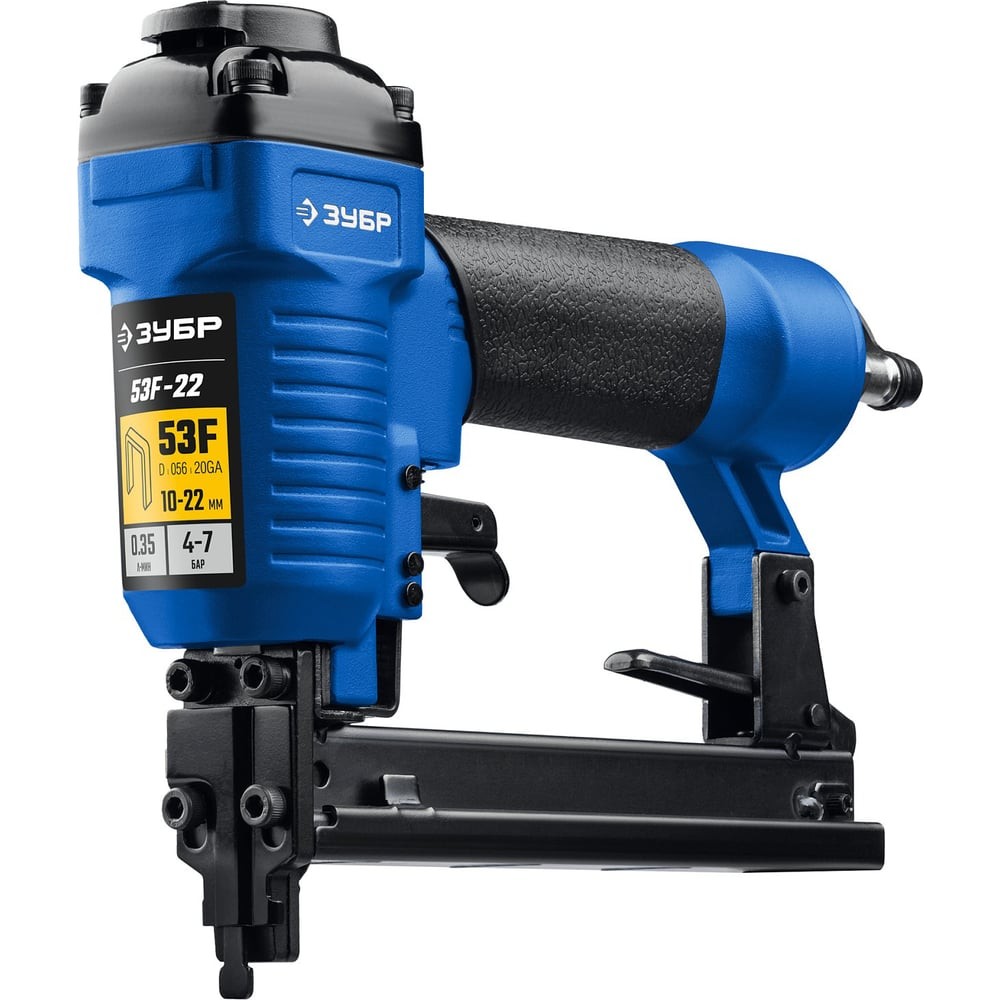 ЗУБР 53F-22, пневматический степлер для скоб 20Ga, тип 53F (10-22 мм), Профессионал (31935)