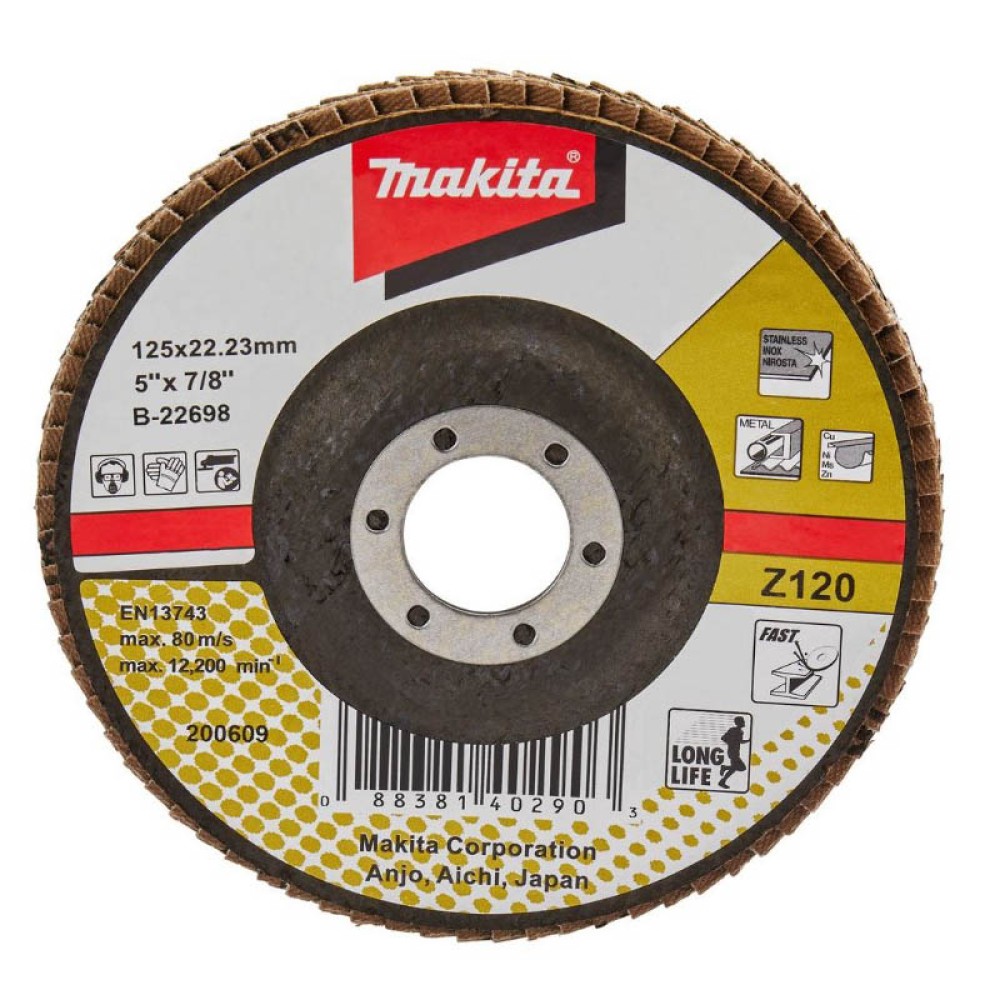 Круг лепестковый торцевой Makita 125x22.2мм P120 (B-22698)