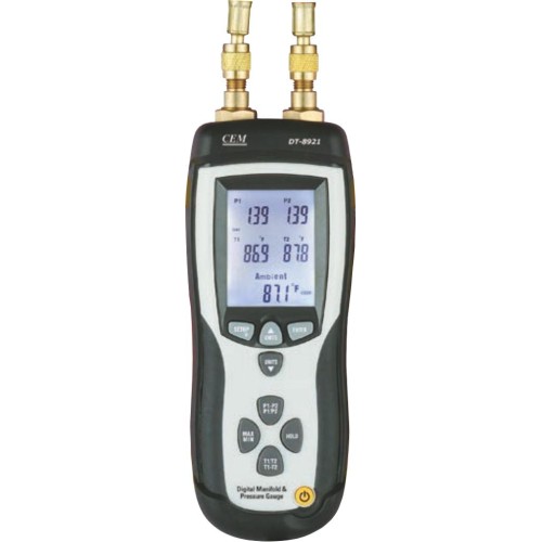 Манометр дифференциальный двухканальный - термометр СЕМ DT-8921