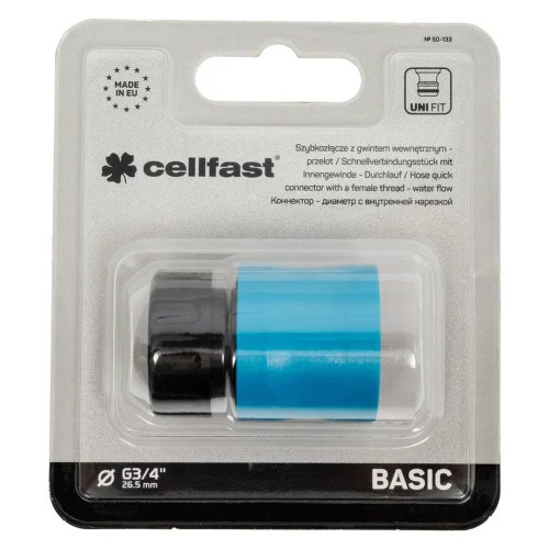 Коннектор Cellfast BASIC с клапаном с внутренней резьбой3/4'' (50-133)